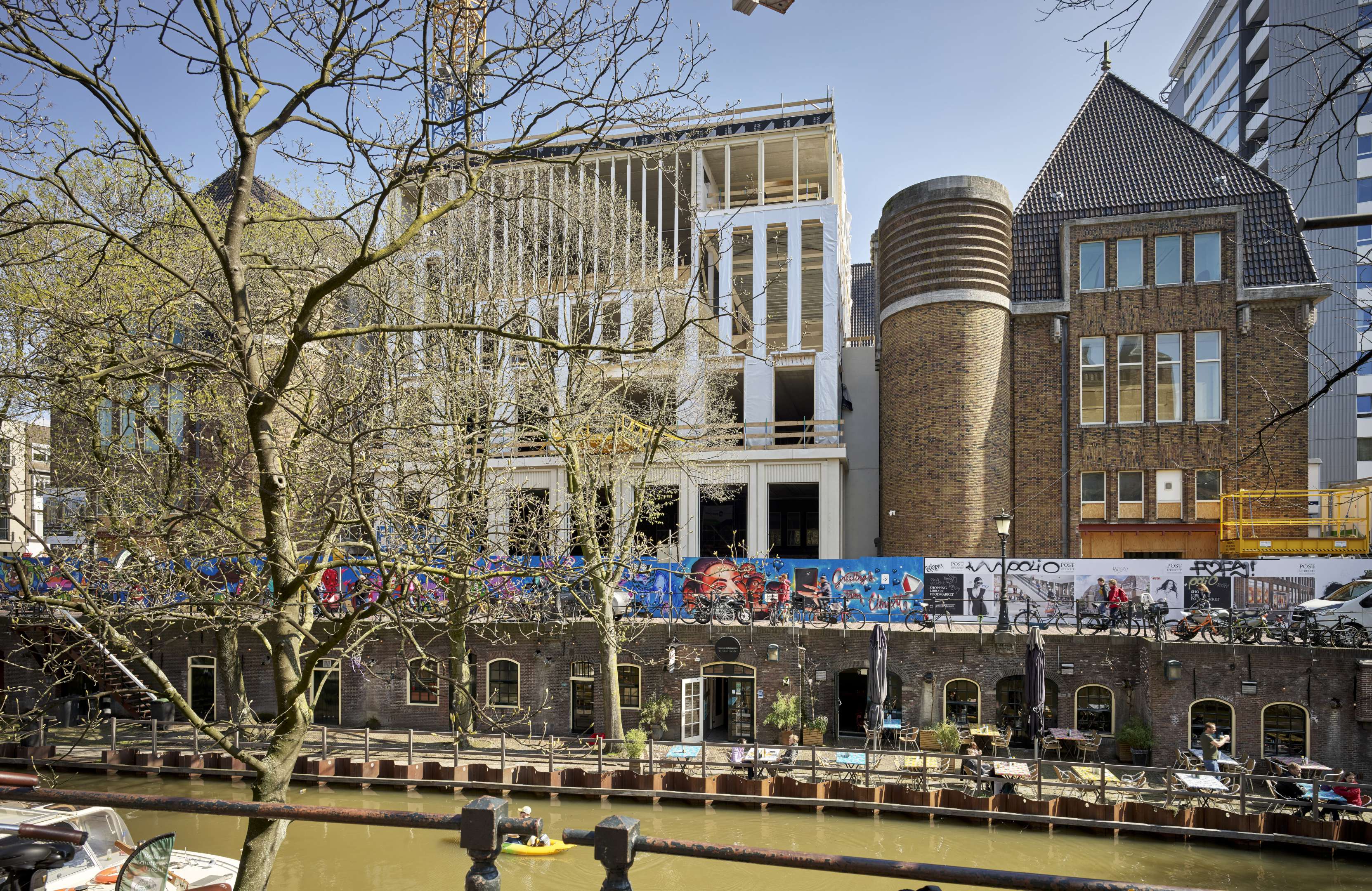 Bouw Bibliotheek Neude in Utrecht door Rijnboutt en Zecc Architecten. Beeld Kees Hummel
