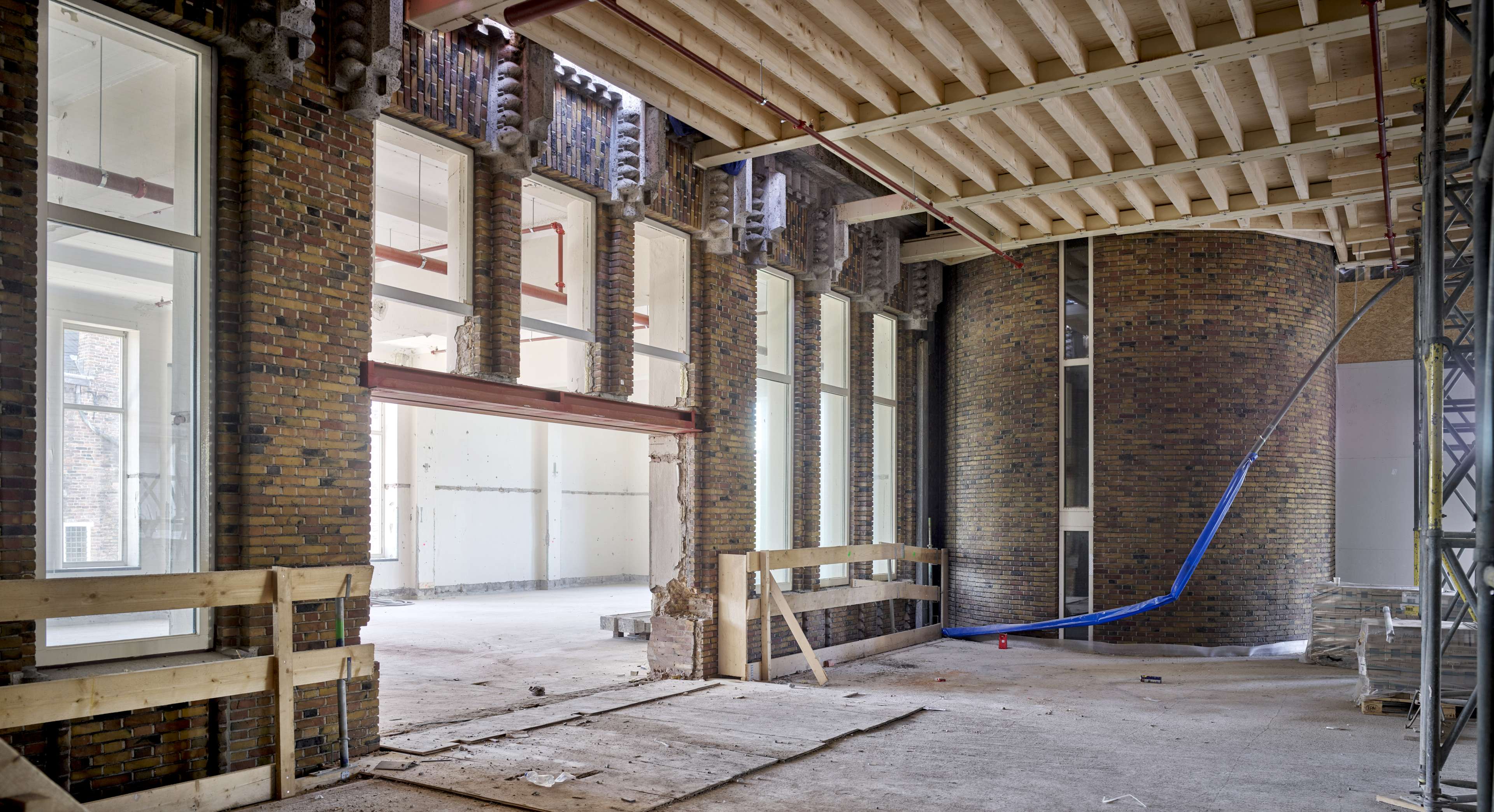 Bouw Bibliotheek Neude in Utrecht door Rijnboutt en Zecc Architecten. Beeld Kees Hummel