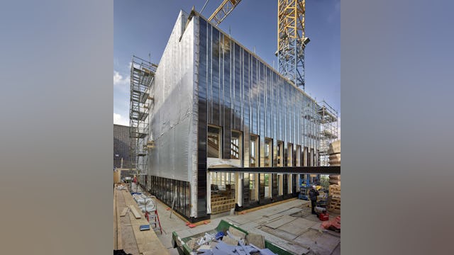 Bouw Bibliotheek Neude in Utrecht door Rijnboutt en Zecc Architecten. Beeld Kees Hummel