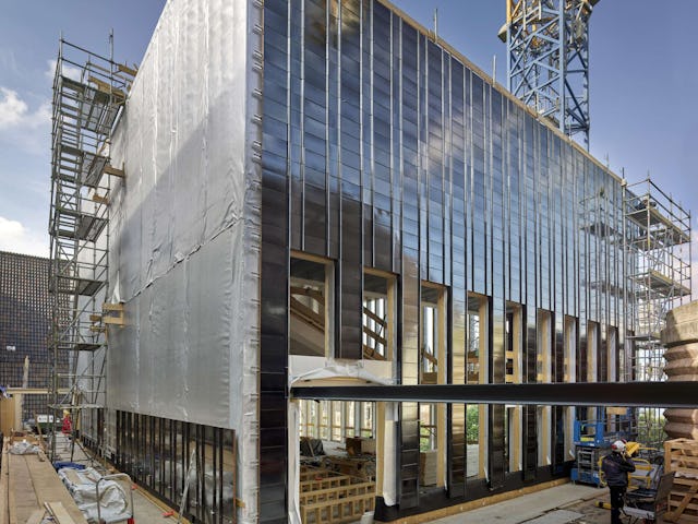 Bouw Bibliotheek Neude in Utrecht door Rijnboutt en Zecc Architecten. Beeld Kees Hummel