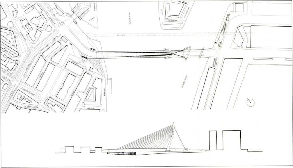 Erasmusbrug in Rotterdam door Ben van Berkel
