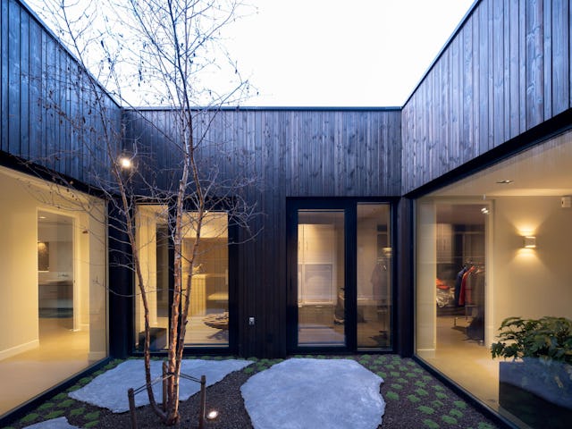 Villa Vuurlijn op een eiland in De Kwakel door Hoogeveen architecten. Beeld Ossip van Duivenbode