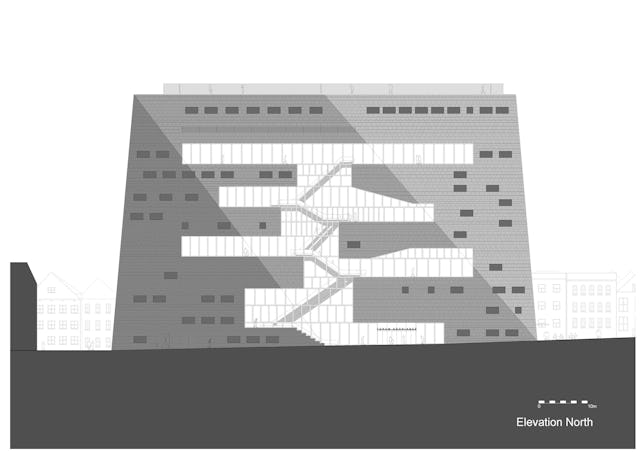 Noordgevel Forum Groningen door NL Architects