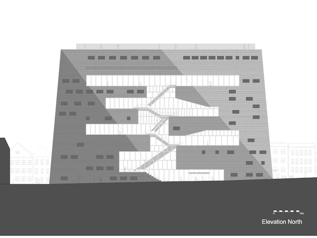 Noordgevel Forum Groningen door NL Architects
