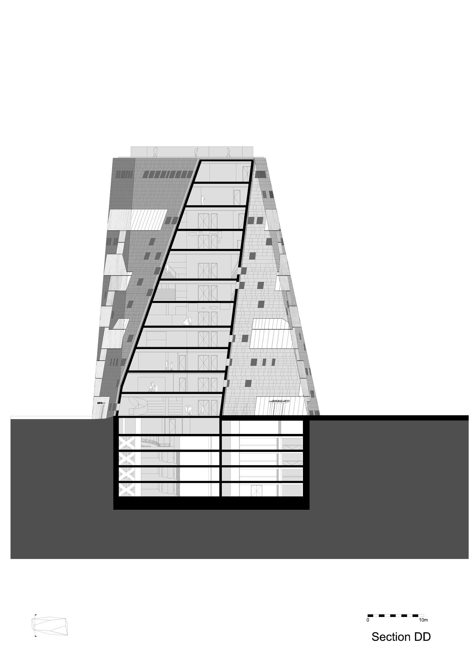 Dwarsdoorsnede Forum Groningen door NL Architects