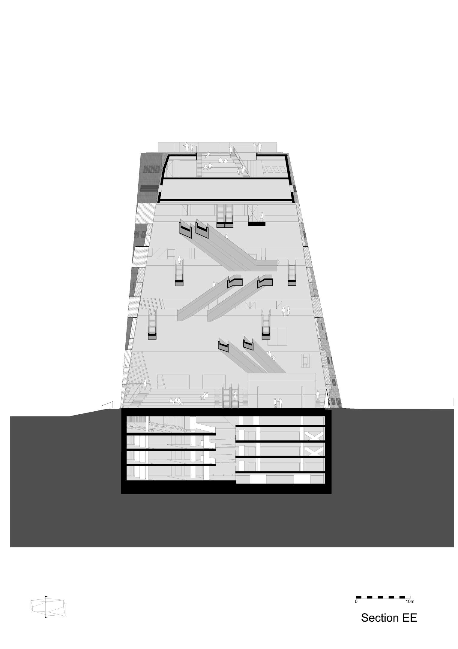 Dwarsdoorsnede Forum Groningen door NL Architects