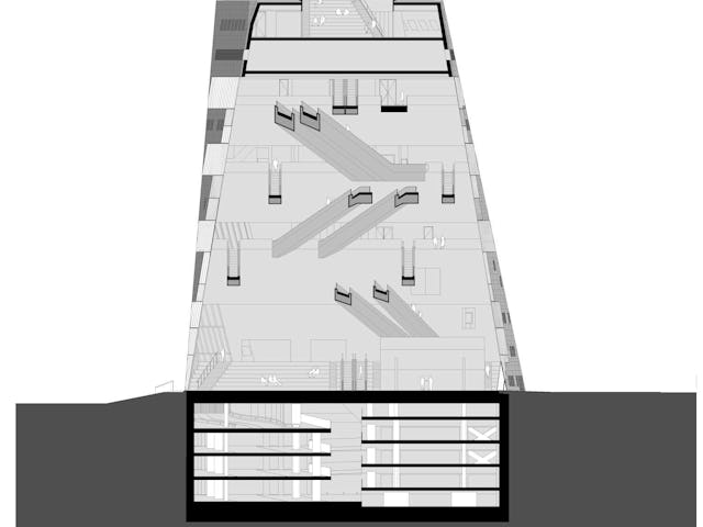 Dwarsdoorsnede Forum Groningen door NL Architects