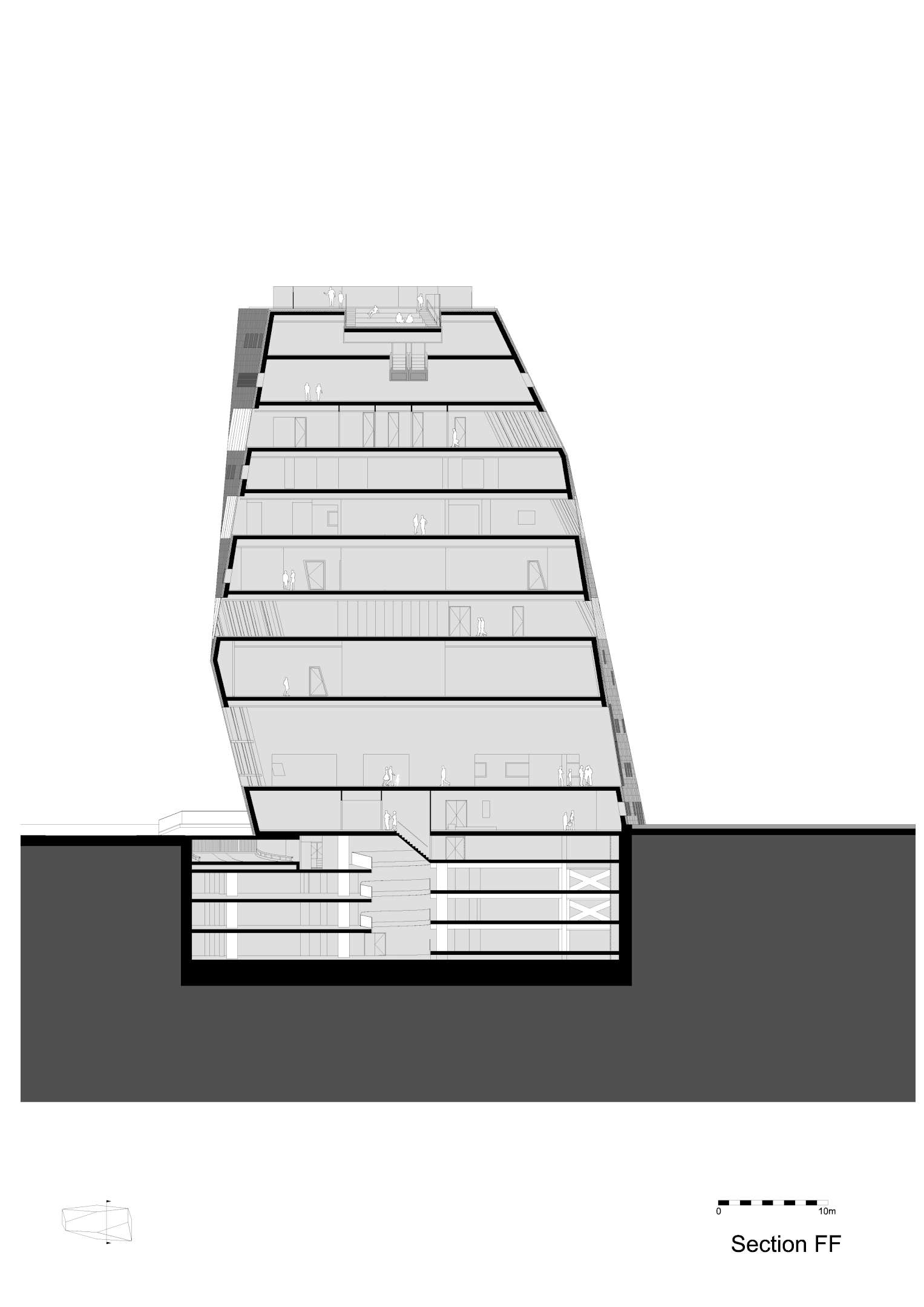 Dwarsdoorsnede Forum Groningen door NL Architects