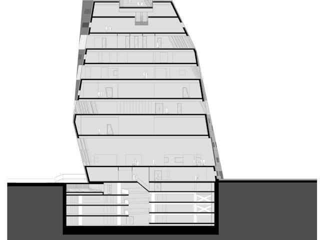 Dwarsdoorsnede Forum Groningen door NL Architects