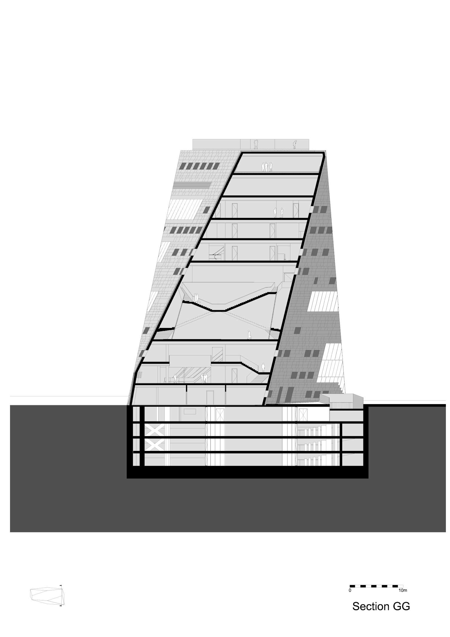 Dwarsdoorsnede Forum Groningen door NL Architects