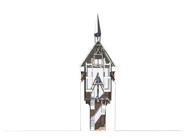 Doorsnede Schoolkerk in Garmerwolde door MX13
