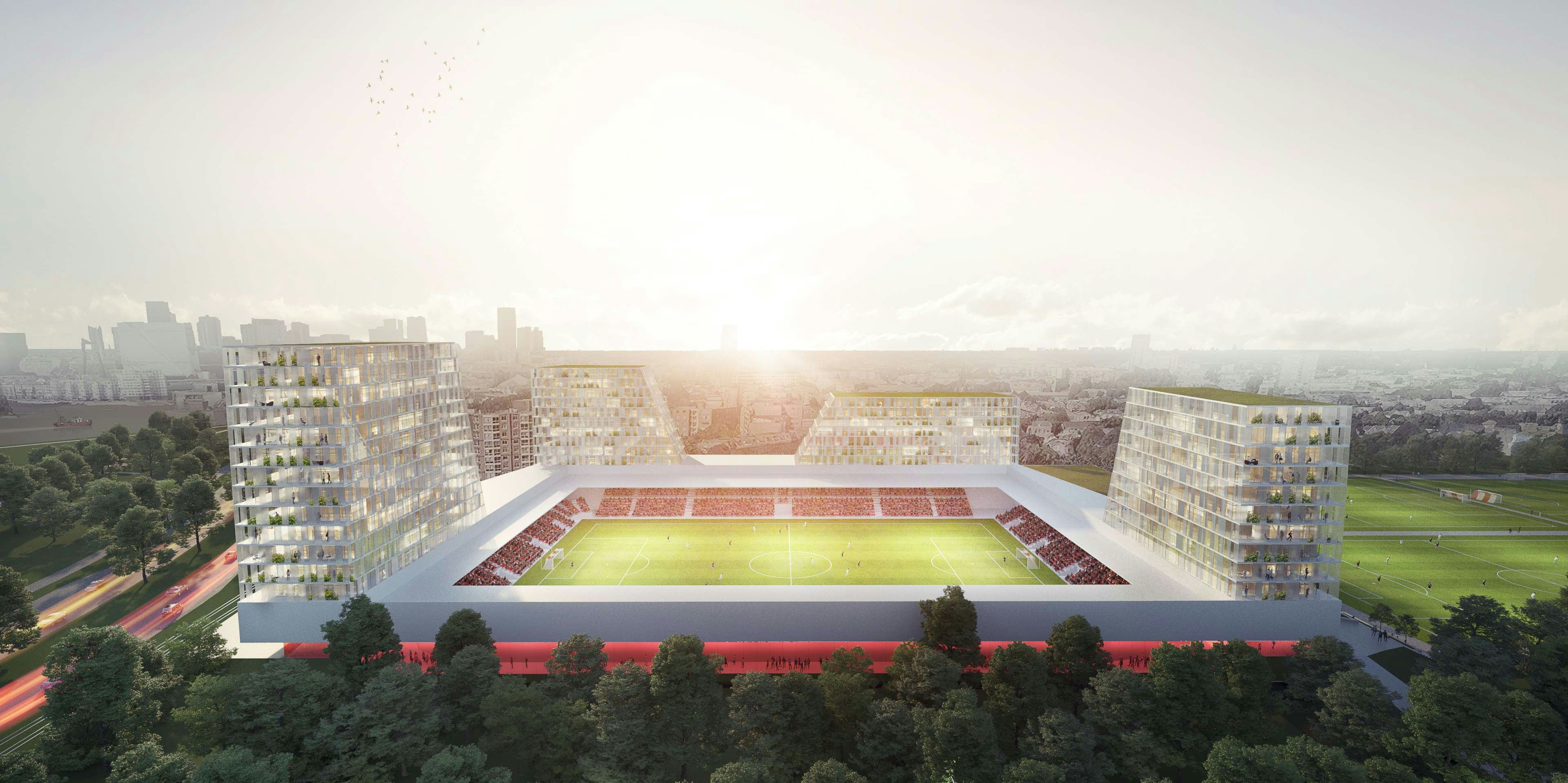 Multifunctioneel stadion voor Excelsior in Rotterdam door MoederscheimMoonen Architects 