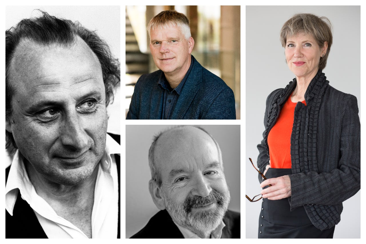 De jury van de ARC20 Oeuvre Award. Van links links naar rechts: Thijs Asselbergs, Jan van Barneveld, Harm Tilman en Liesbeth van der Pol