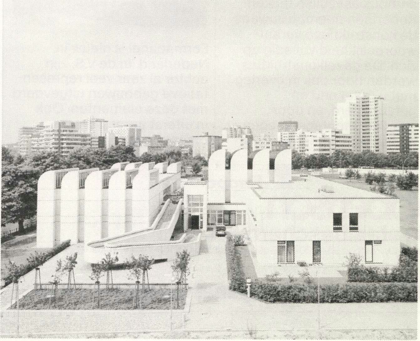 Bauhausarchief Berlijn, gedeeltelijk naar ontwerp van Walter Gropius