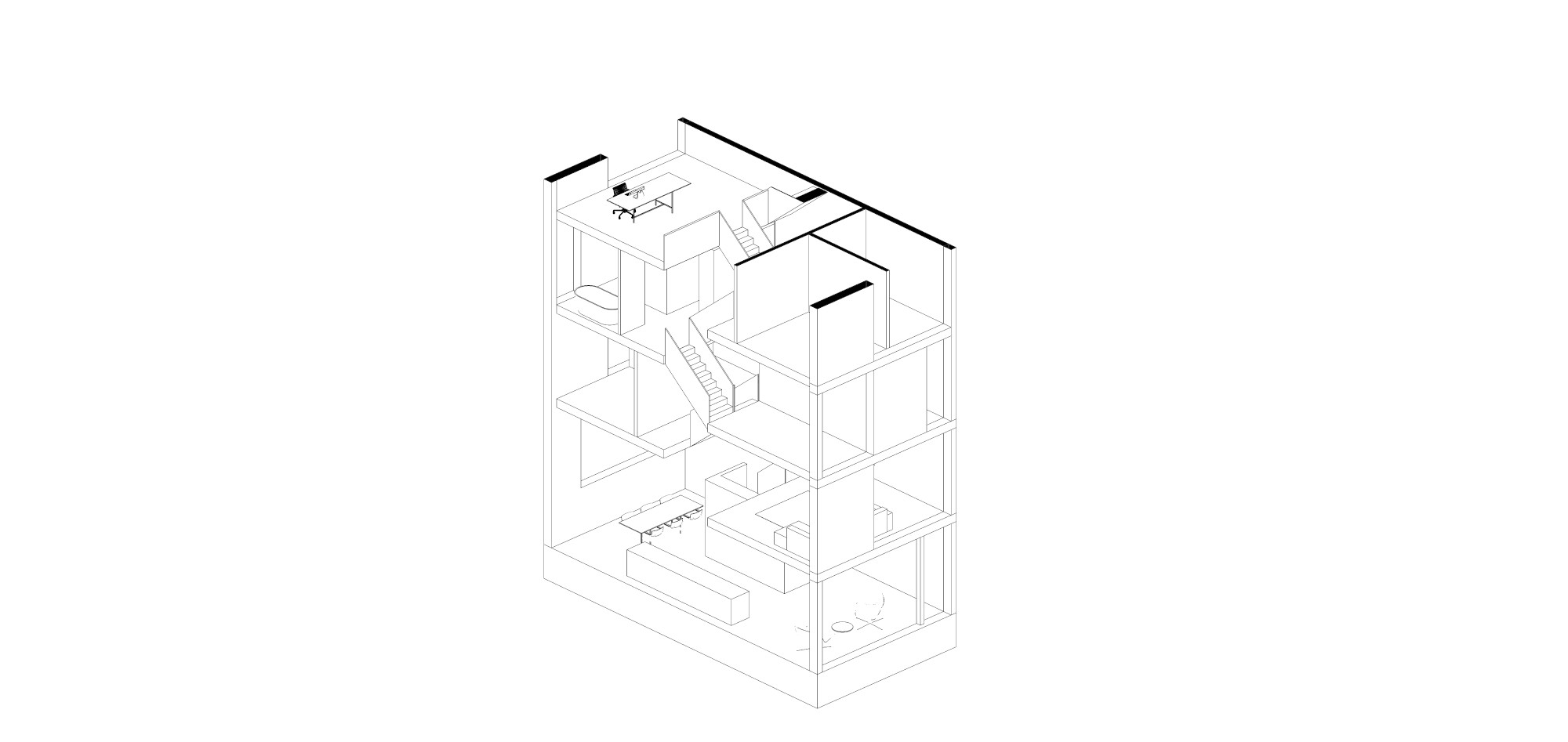 Isometrie ZigZag Huis in Utrecht door Jasper Smits Architectuur
