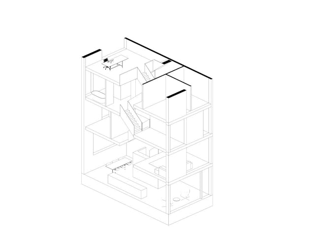 Isometrie ZigZag Huis in Utrecht door Jasper Smits Architectuur