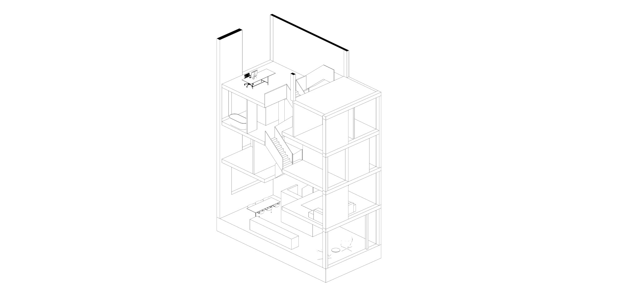 Isometrie ZigZag Huis in Utrecht door Jasper Smits Architectuur