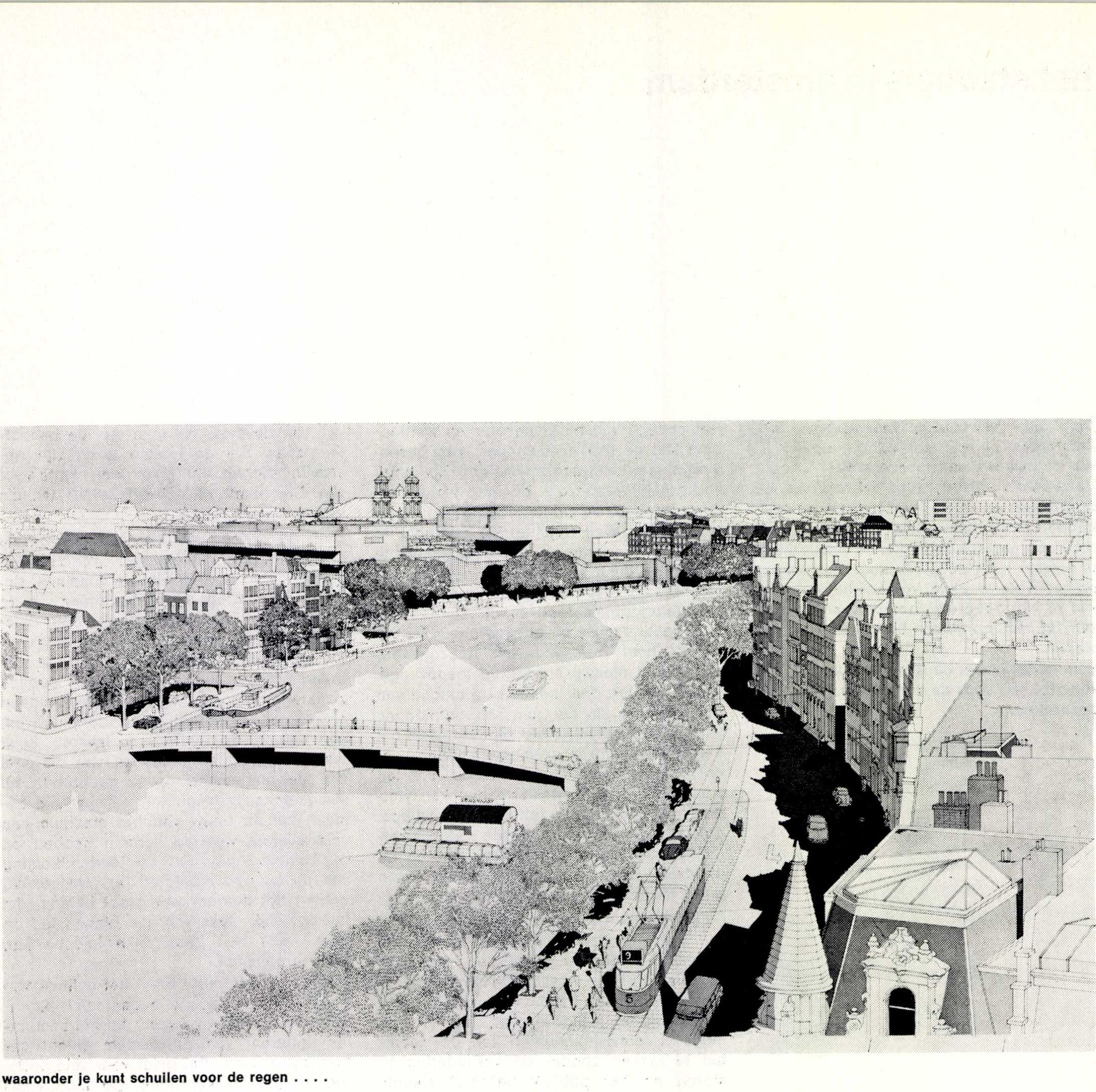 Eerste concept Stadhuis Amsterdam door W. Holzbauer