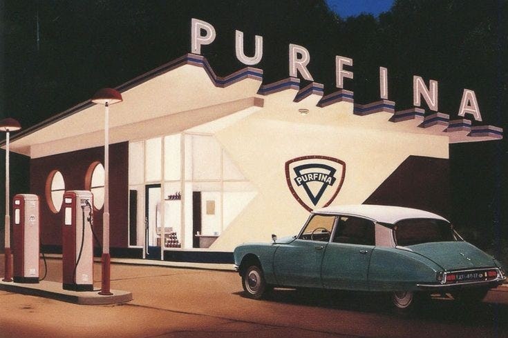 Tankstation Purfina (1957) in Arnhem door Sybold van Ravesteyn