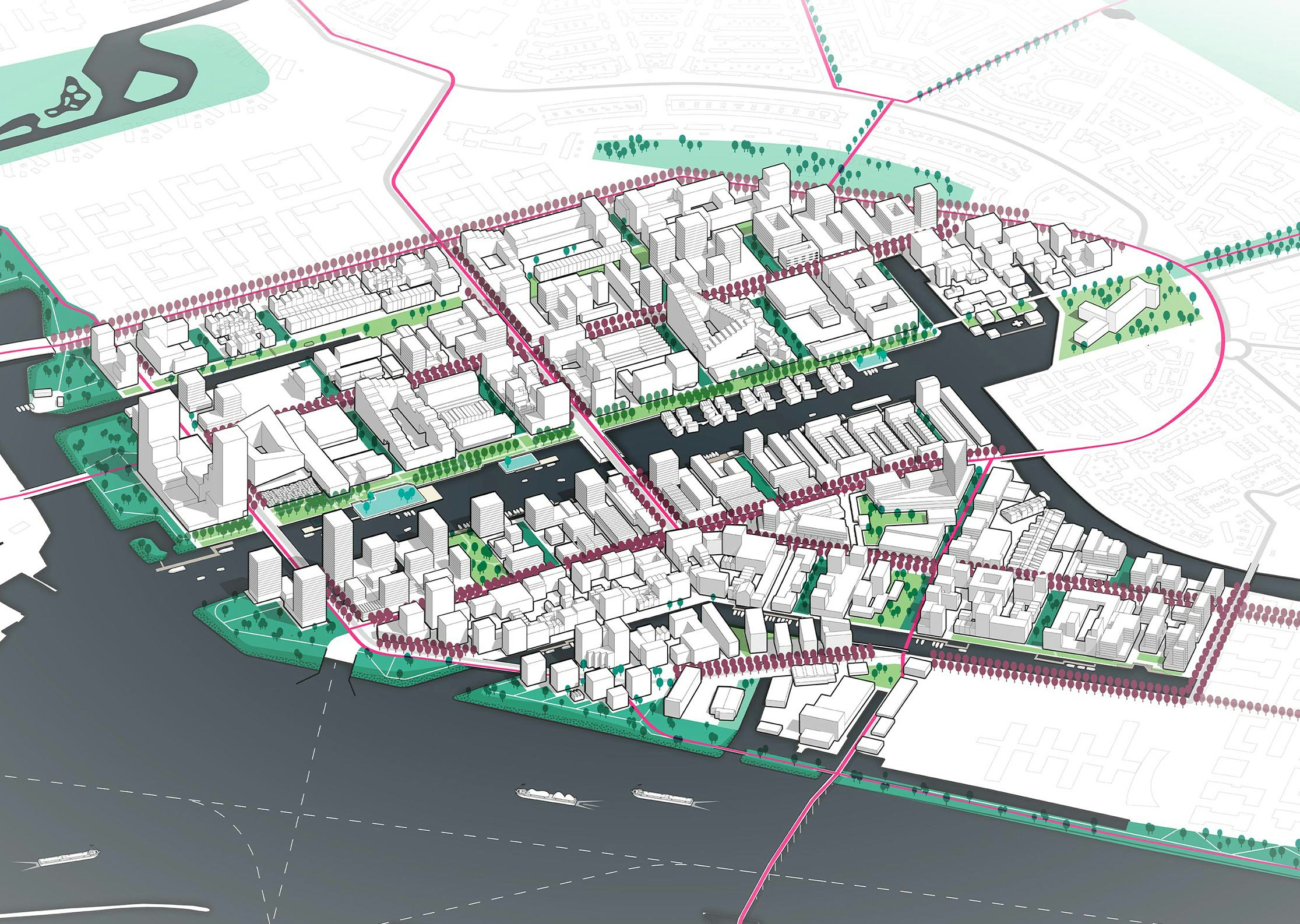 Doorkijk naar Buiksloterham in 2040 © DELVA landscape architecture / urbanism