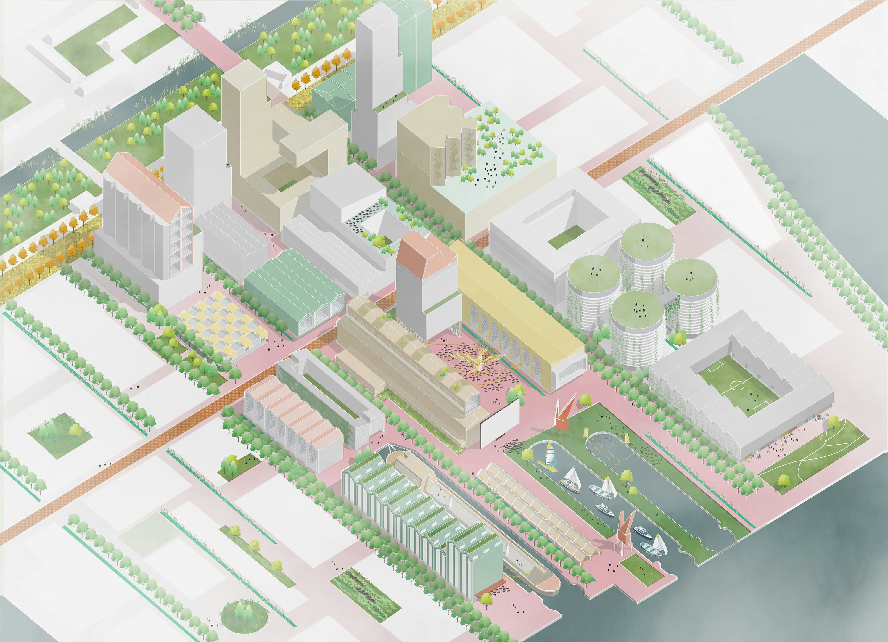 Productieve stad aan het IJ; het Douwes District, © BOOM Landscape