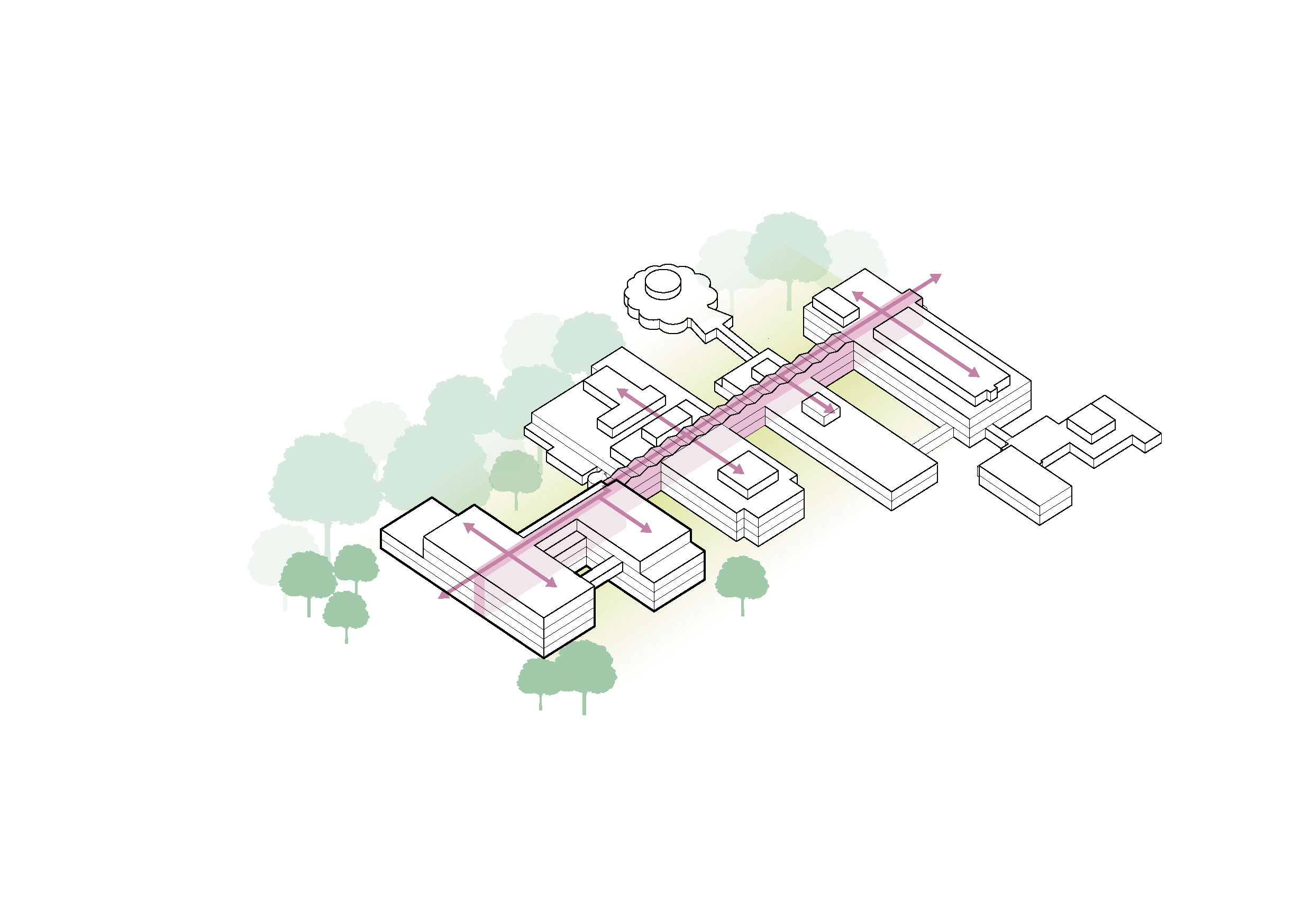 Heldere structuur - corridor. Beeld door EGM architecten