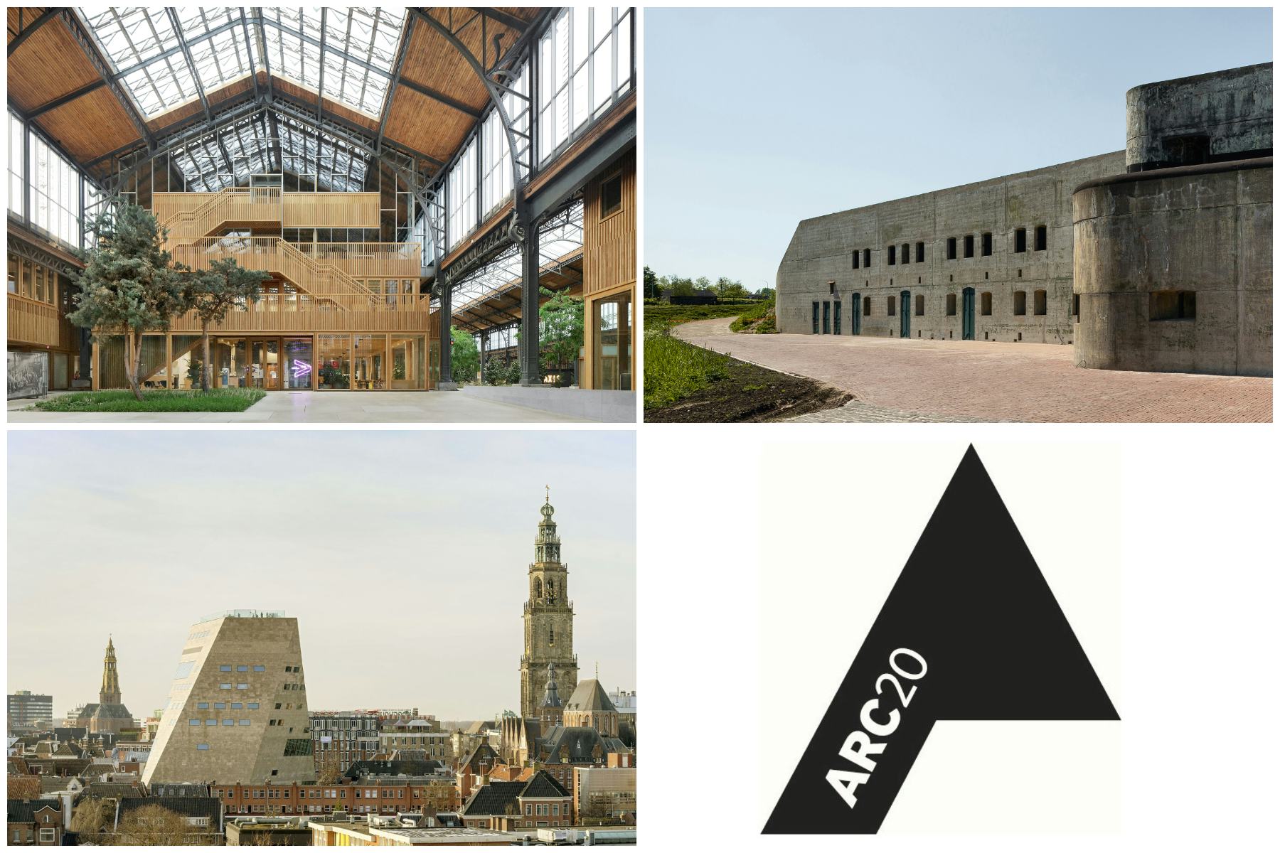 Nominaties ARC20 Architectuur Award: Gare Maritime in Brussel door Neutelings Riedijk Architecten, Forum Groningen door NL Architects en Fort van Hoofddorp door Serge Schoemaker Architects