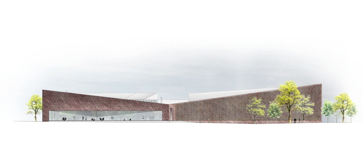 Kirkkonummi Library tekening door JKMM Architects
