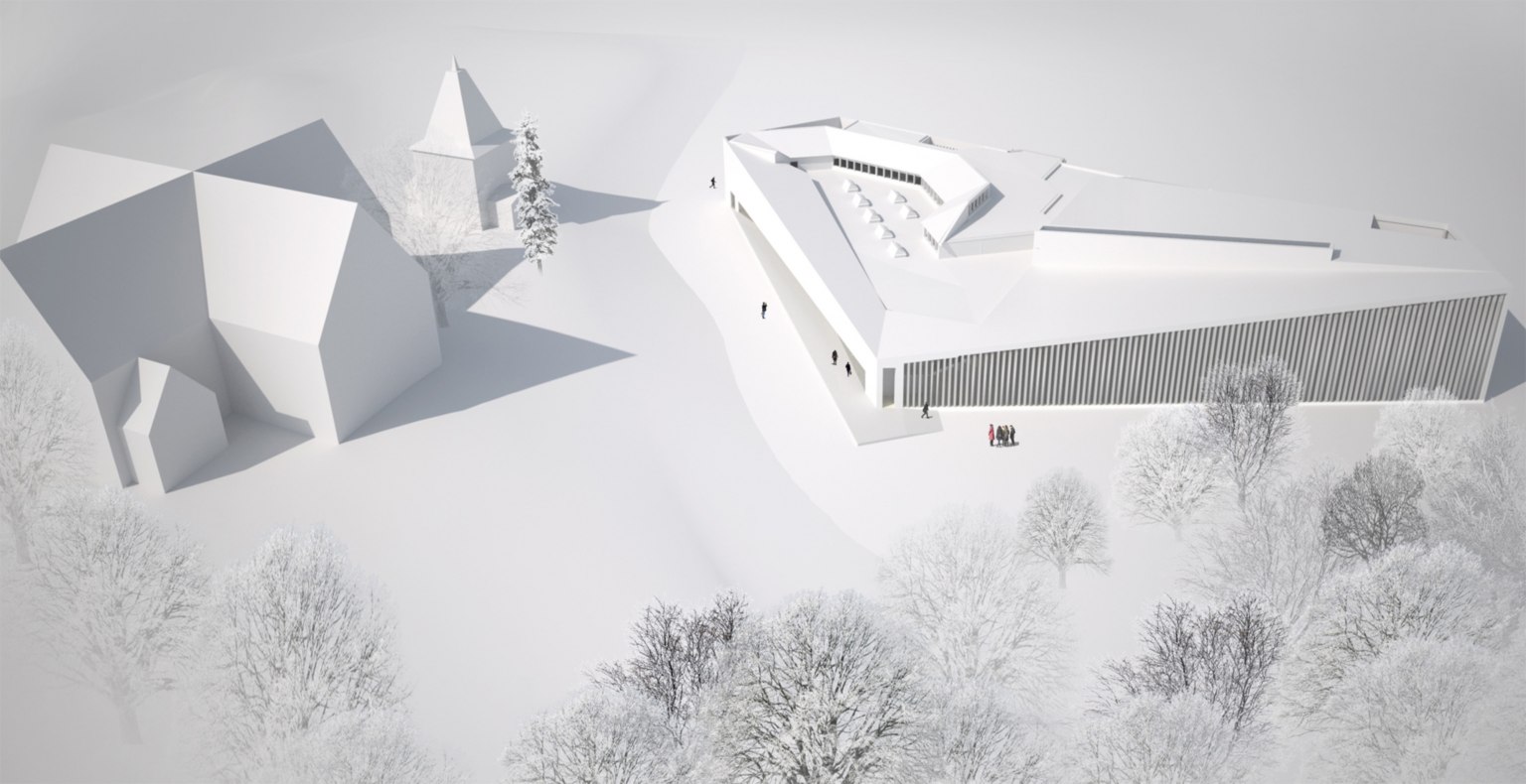 Kirkkonummi Library tekening door JKMM Architects