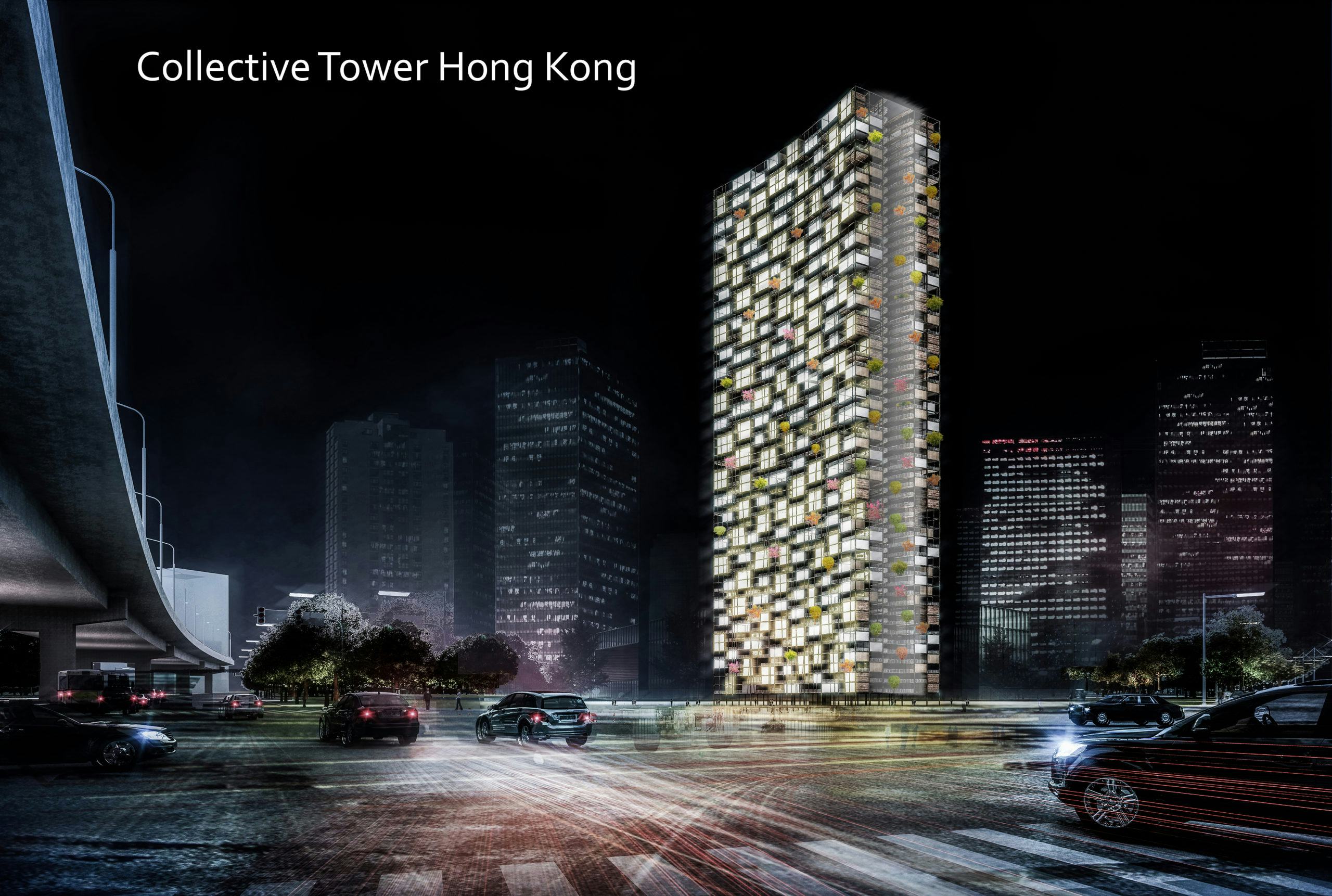 Collectieve toren in Hong Kong door UArchitects wint eerste prijs internationale competitie CityScraper