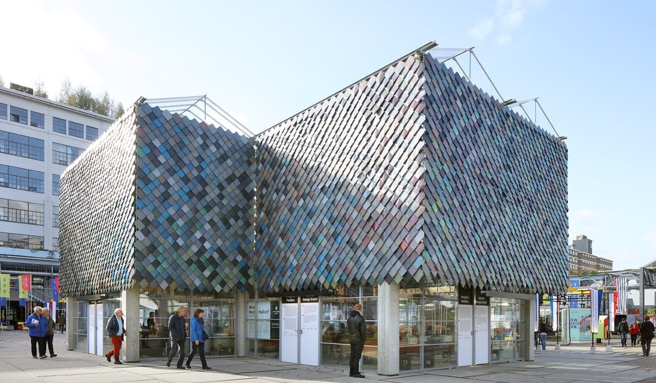 People's Pavilion in Eindhoven door bureau SLA en Overtreders W winnaar DETAIL Prize 2020. Beeld Jeroen van der Wielen, Filip Dujardin  