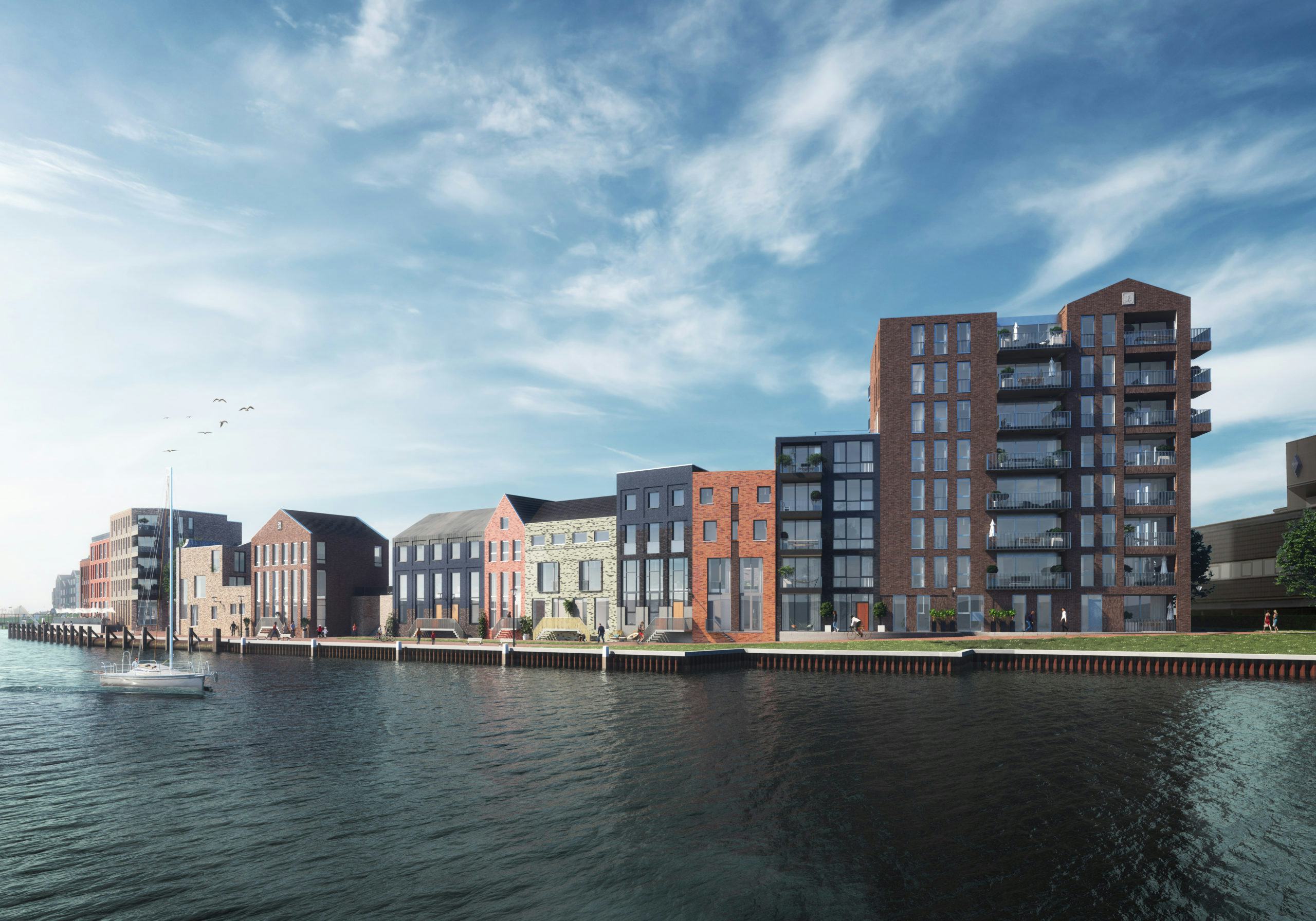 Impressie Spuifront in Oud-Beijerland door RoosRos Architecten, LAGADO Architects en Architectuur MAKEN