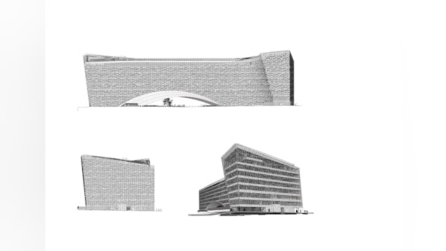 Tekening hoofdkantoor Le Monde Group door Snøhetta. Beeld Snøhetta