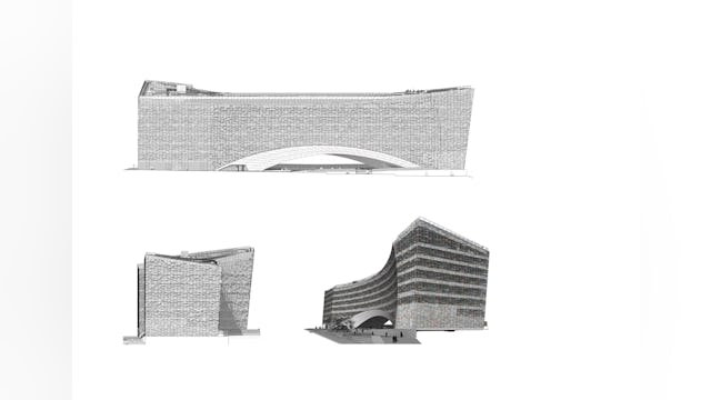 Tekening hoofdkantoor Le Monde Group door Snøhetta. Beeld Snøhetta