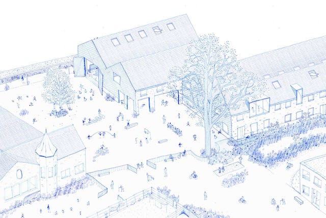 Schetsontwerp Open Oproep Basisschool de Linde in Zarren (Kortemark) door FELT architecture & design