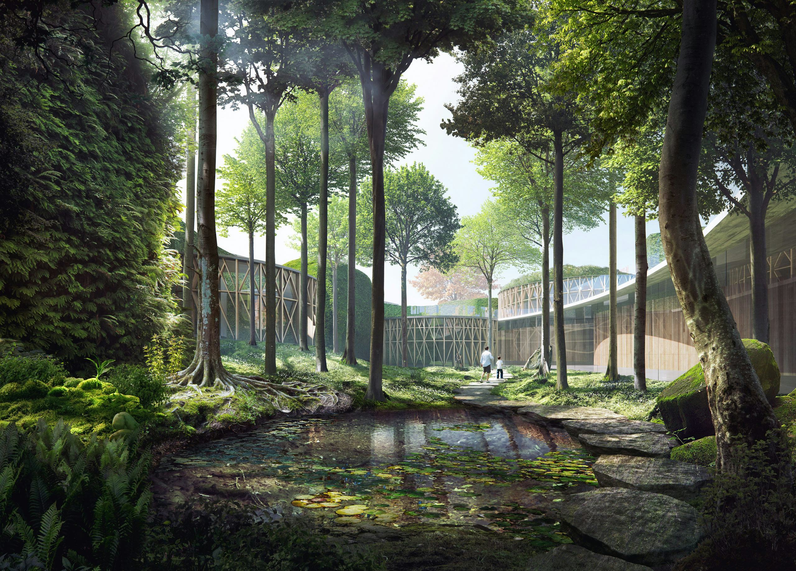 Sunken garden_Beeld Kengo Kuma Associates, Cornelius Vöge, MASU Planning