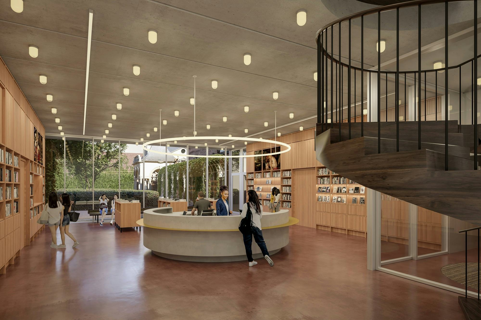 Onthaalgebouw Rubenshuis, lobby. Design by Robbrecht en Daem architecten, beeld G2+Architectural Graphics