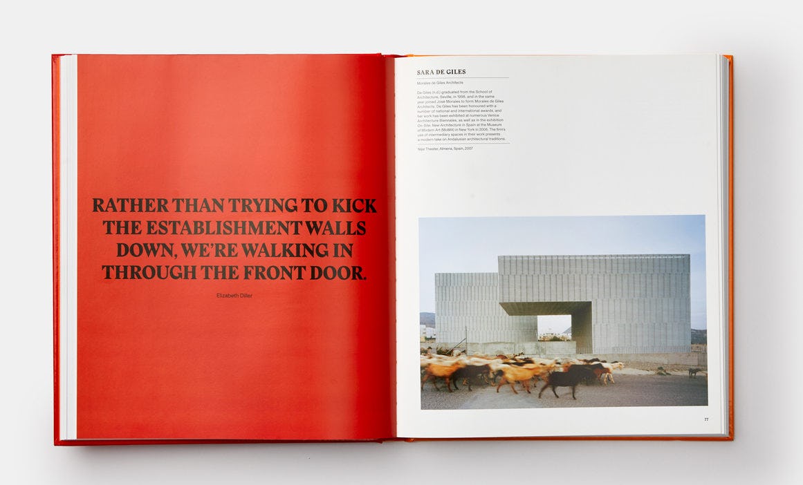 Pagina uit het boek Breaking Ground - Architecture by Women door Jane Hall