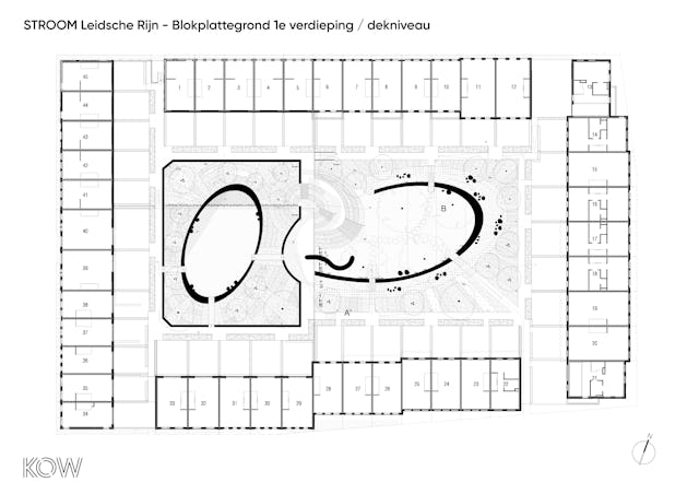 Blokplattegrond 1e verdieping