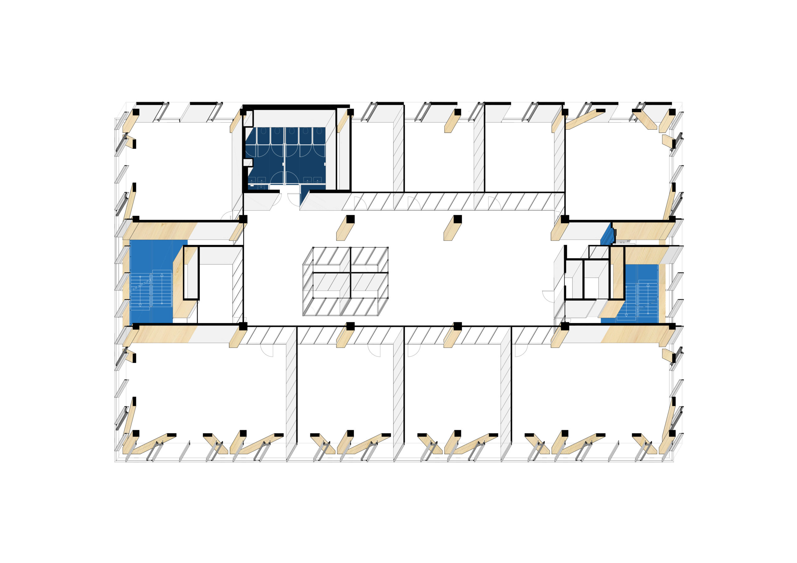 Plattegrond vierde verdieping KW1C Nieuwe  Architecten