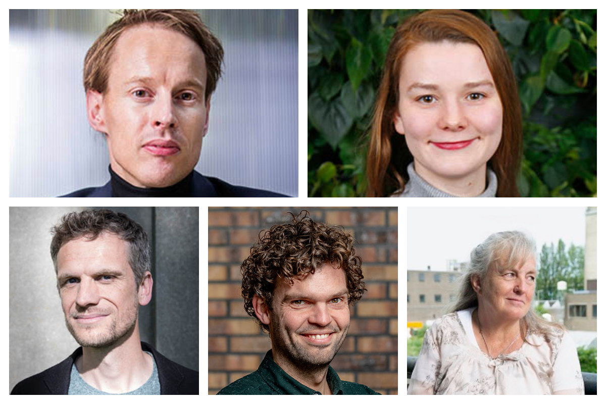 Bovenstrij vlnr: Daan Roosegaarde, Catherine Koekoek. Onderste rij vlnr: Reinder Bakker, Pepijn Bakker en Astrid de Wilde