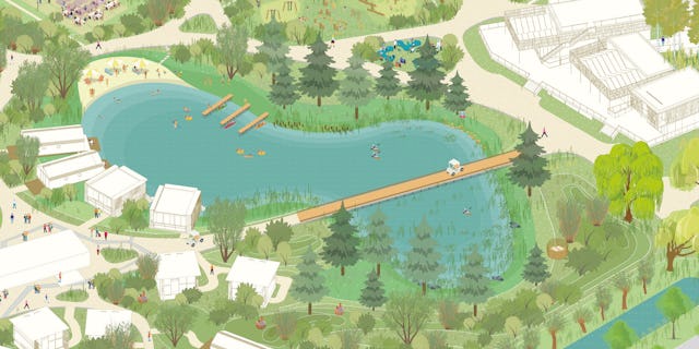 Centrale waterplas The Unbound door © Felixx Landscape Architects &amp; Planners