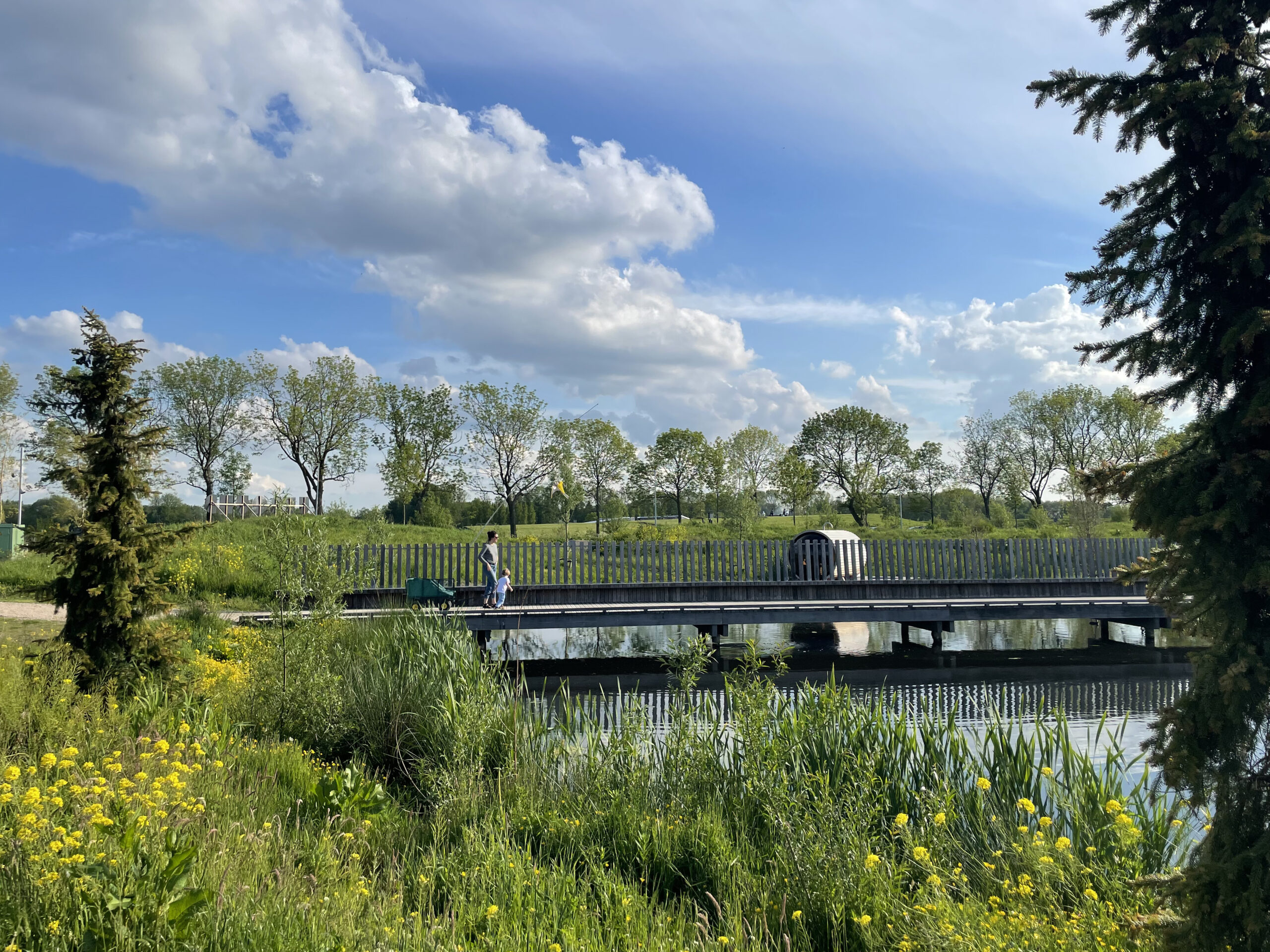 Brug over centrale waterplas The Unbound door © Felixx Landscape Architects & Planners