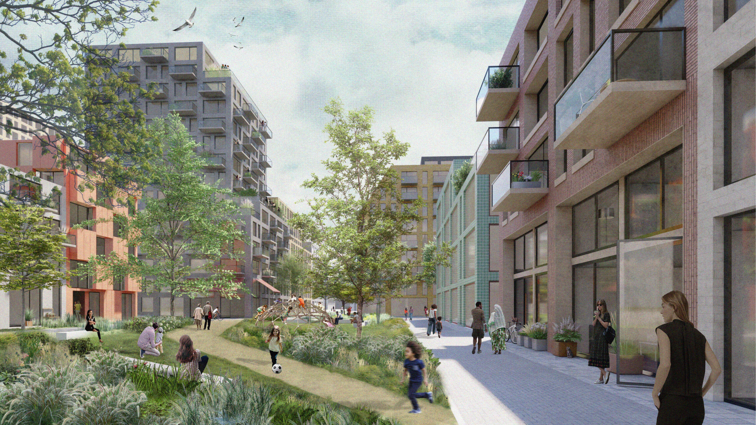 Buurtplein Merwede Utrecht BURA urbanism OKRA landschapsarchitecten