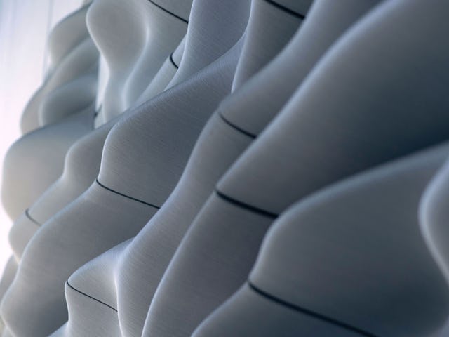 Aectual Acoustic Panels by Gramazio Kohler Research. Beeld Michael Lyrenmann