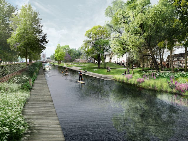 Tekening brug Catherijnesingel door OKRA Landschapsarchitecten