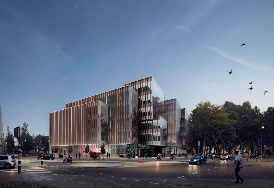 OMA/David Gianotten onthult ontwerp high-end kantoorgebouw Amsterdam