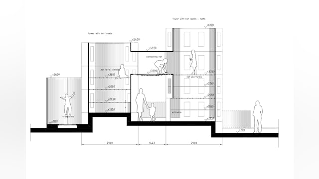 Sectie netten, klimtorens. Beeld Carve-Serravalle Designer Outlet