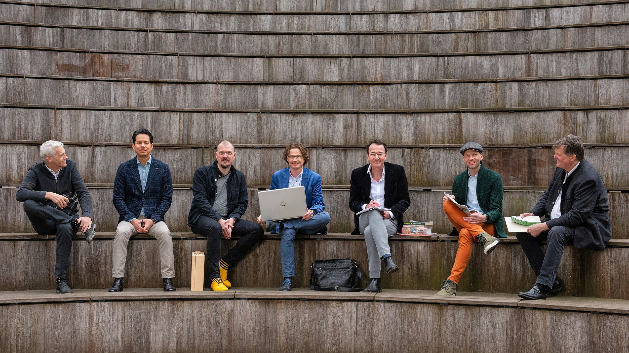 Team LKSVDD Architecten. Vlnr: Hans Dobbelsteen, Chester Rijnders, Ronald Olthof, Chris Hansen, Martin Huiskes, Sander ter Harmsel, Radboud Seckel.
