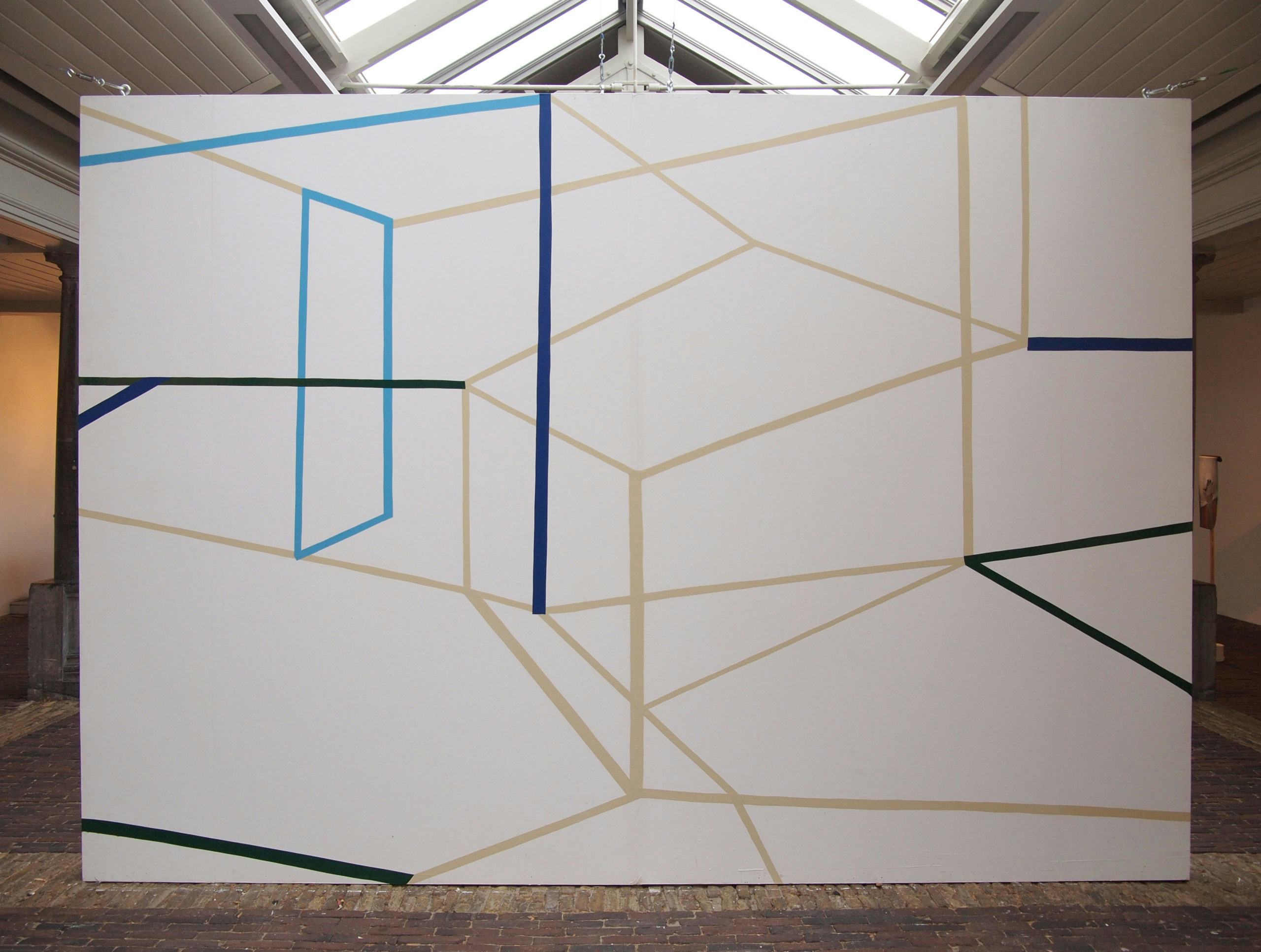 Voorzijde van de wandtekening voor De Vishal door Irene van de Mheen